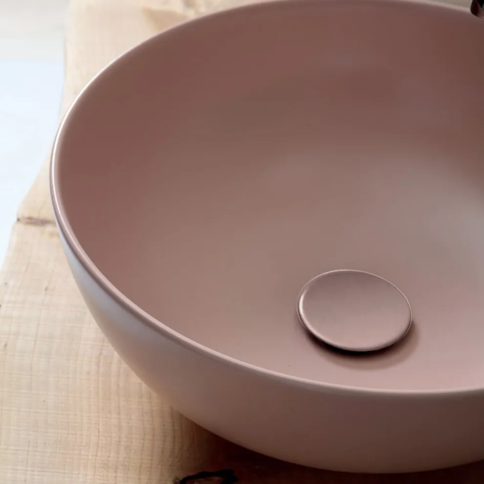 Rundes Aufsatzwaschbecken aus farbiger Keramik, L 40 cm – Chicco