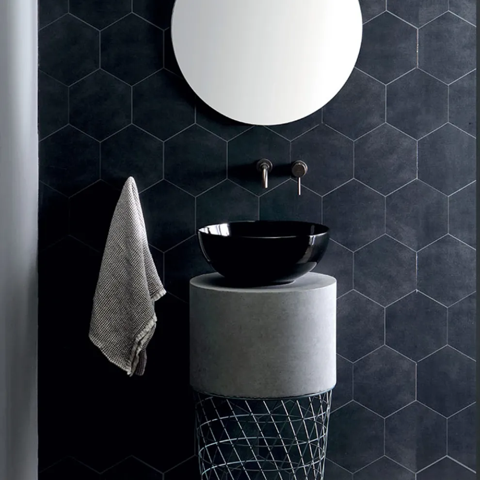 Rundes Aufsatzwaschbecken aus farbiger Keramik, L 40 cm – Chicco