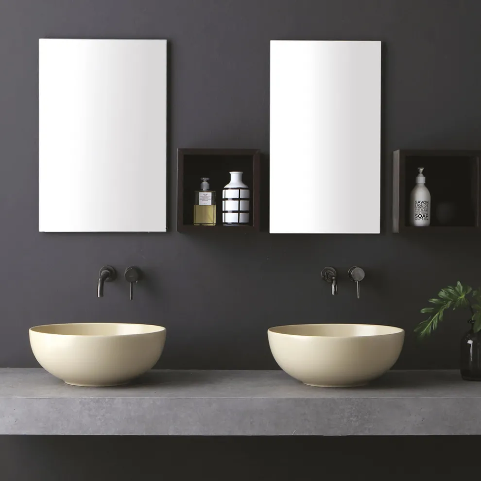 Rundes Aufsatzwaschbecken aus farbiger Keramik, L 40 cm – Chicco