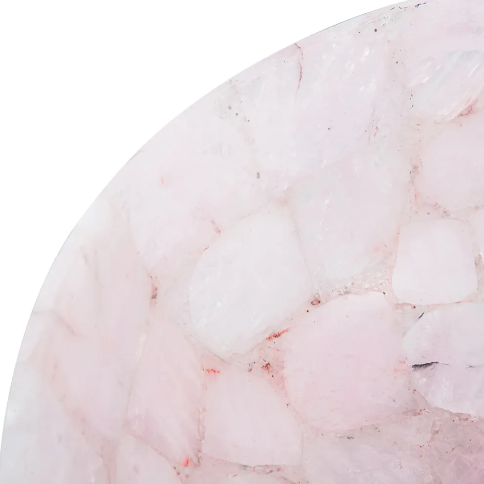 Rundes Aufsatzwaschbecken aus rosa Quarz Paloma Design, handgemacht