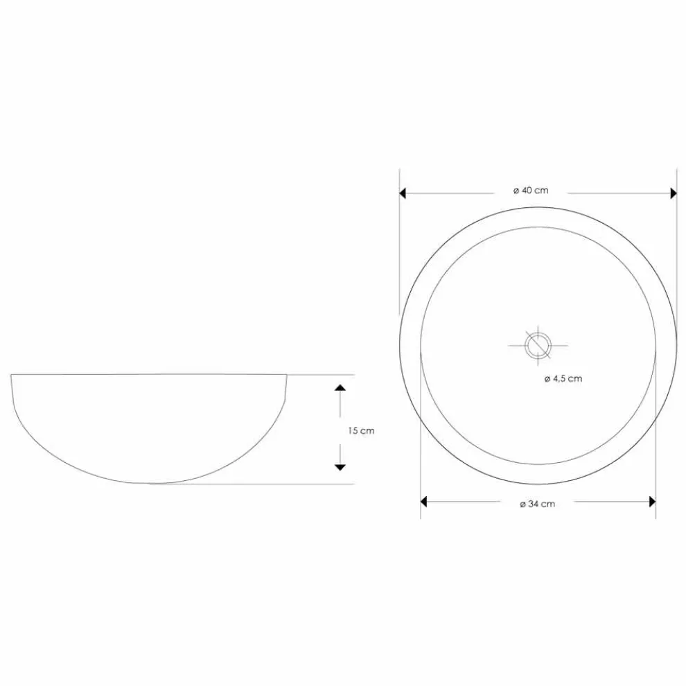 Rundes Design Arbeitsplatte Waschbecken aus handgefertigtem schwarzem Marmor - Leinen