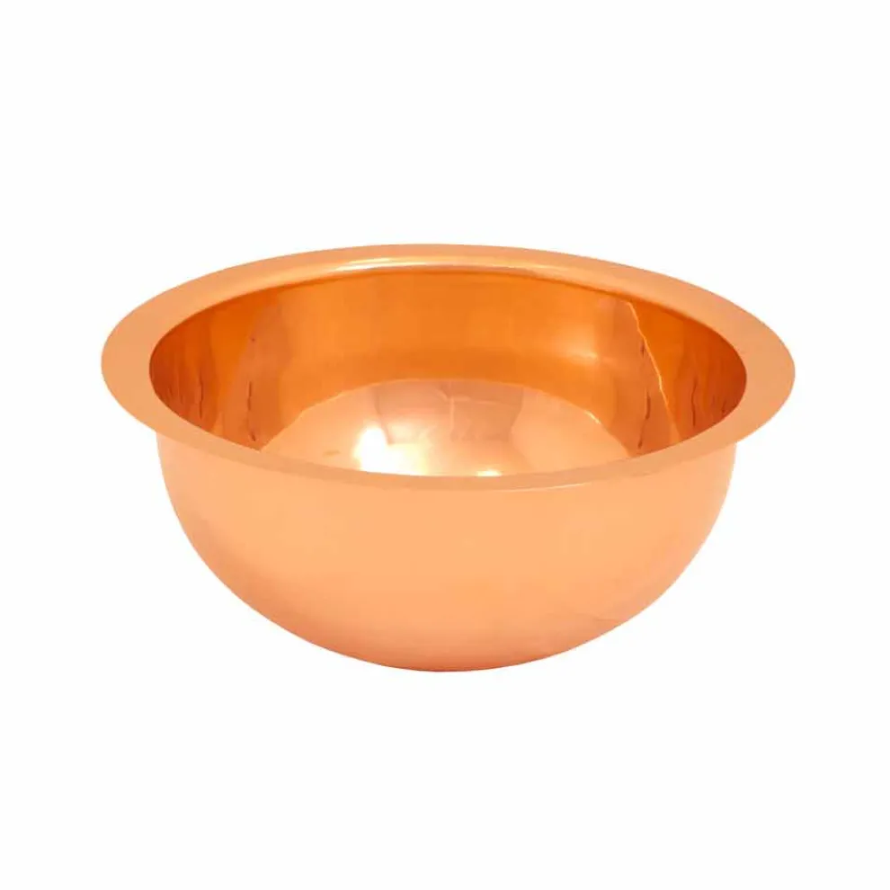 Rundes Design Waschbecken aus Kupfer handbearbeitet Flora