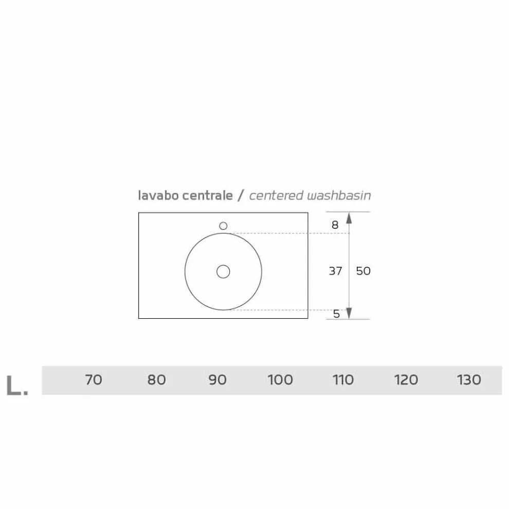 Rundes Wand Hängewaschbecken aus Luxolid in Italien hergestellt,Ruffano