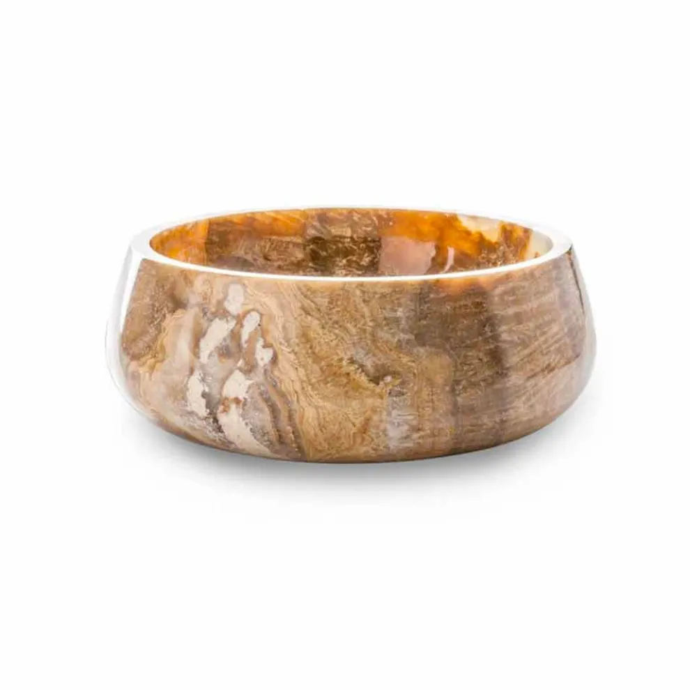 Rundes Waschtisch mit Arbeitsplatte aus reinem Onyx Einzigartiges Design - Ramiro