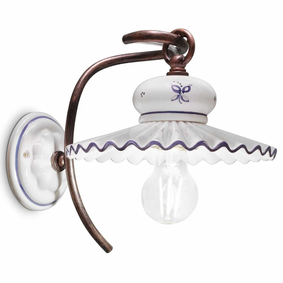 Rustikale Wandleuchte aus Keramik Ferroluce Roma