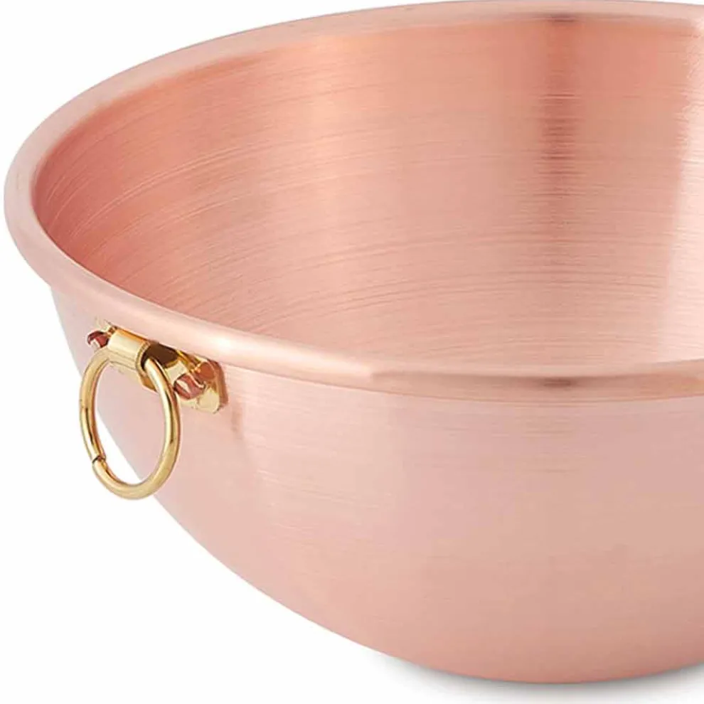 Halbkugelförmige Bastardella aus massivem Kupfer mit Ring 26 cm - Giampiero