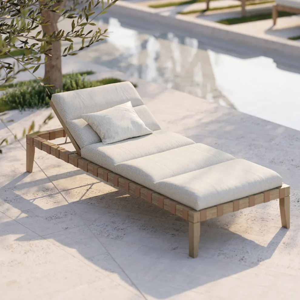 Gartenliege mit Teakholzrahmen Made in Italy - Briga