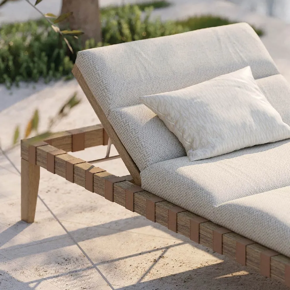 Gartenliege mit Teakholzrahmen Made in Italy - Briga