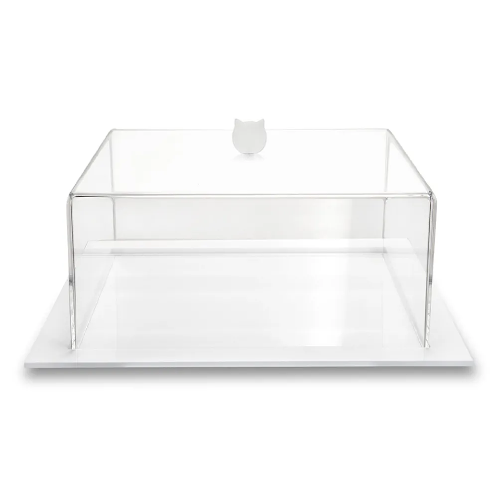 Quadratische Kuchenform aus transparentem Plexiglas Made in Italy 2 Größen - Crotone