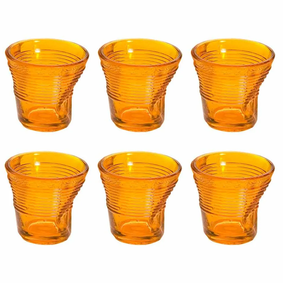 12 Kaffeetassen zerknittertes farbiges Designglas - Sarabi