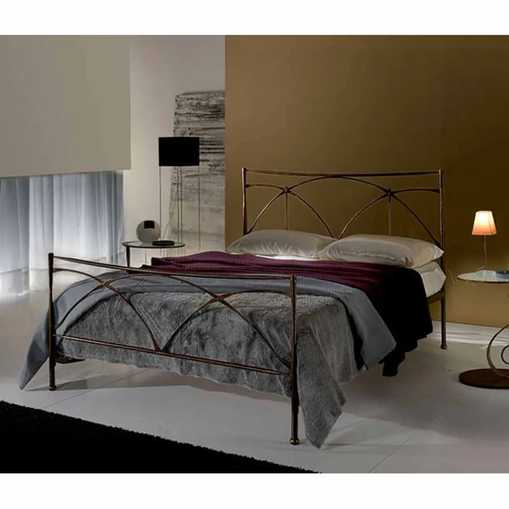 Persefone Jugend Queen Size Bett aus Schmiedeeisen in Design