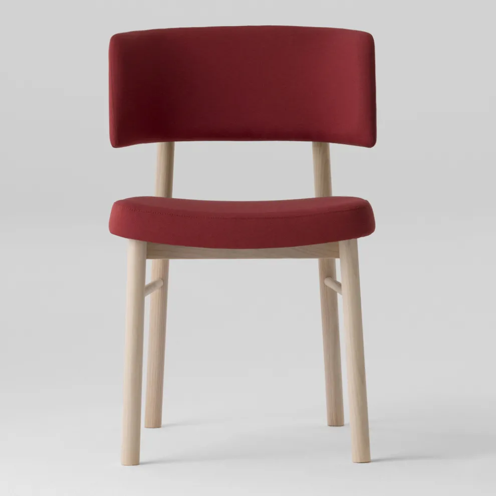 Samtstuhl mit Sockel aus bemalter Esche Made in Italy, 2 Stück - Alaska