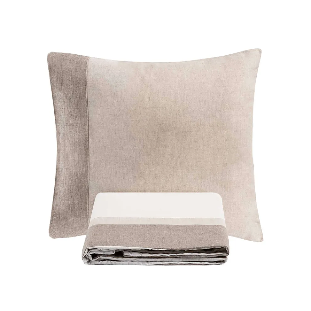 Bettbezug-Set aus 90 % Baumwolle und 10 % Leinen mit 1 Kissenbezug Made in Italy - Nestle