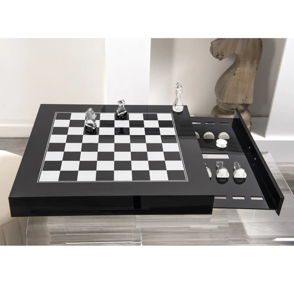 Schachbrett für Schach- und Designprüfer aus Plexiglas Made in Italy - Schach