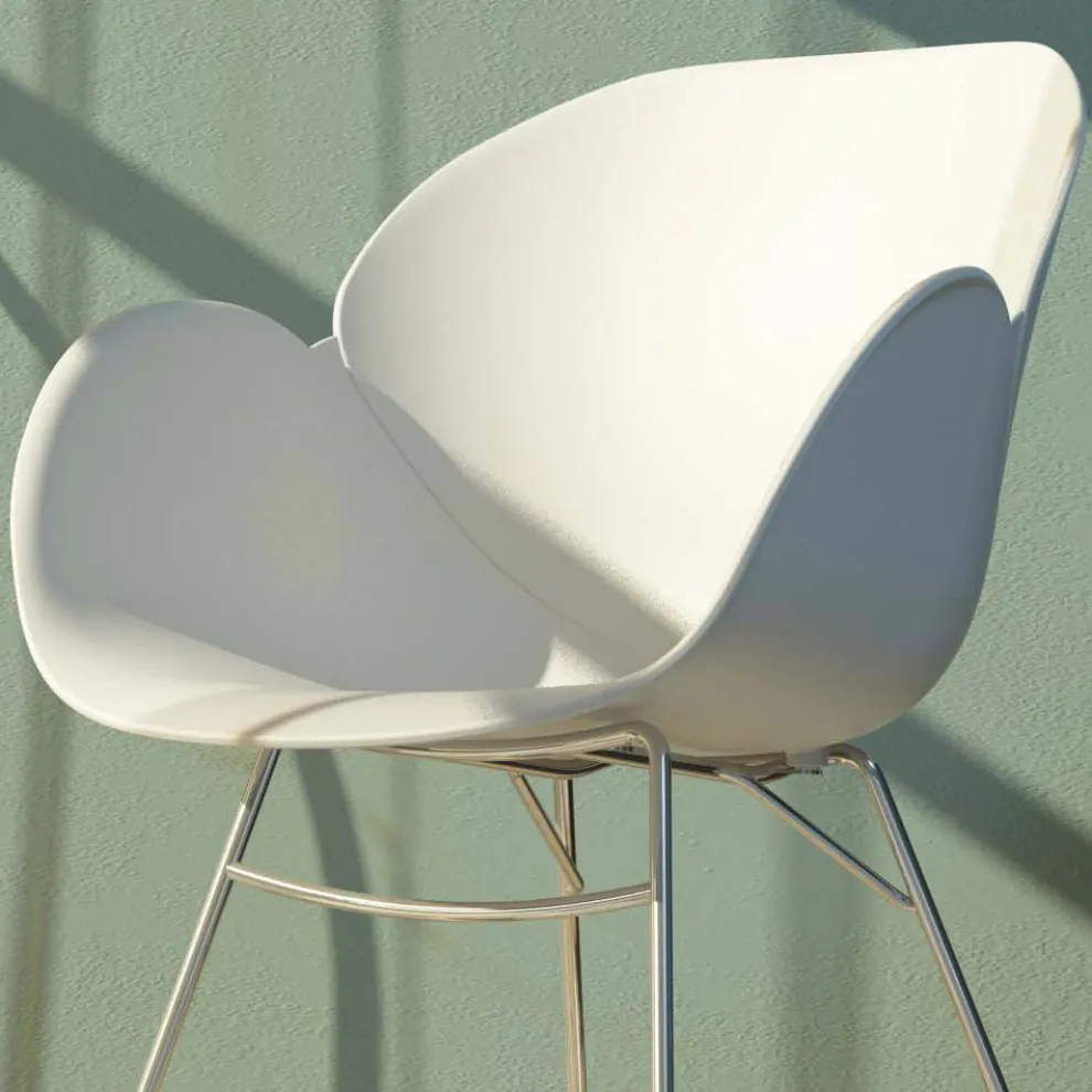 Schaukelstuhl für Wohnzimmer aus Metall und Polypropylen, 2 Stück - Lorena