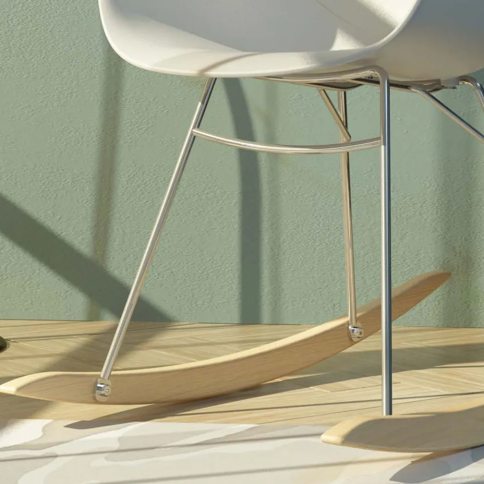 Schaukelstuhl für Wohnzimmer aus Metall und Polypropylen, 2 Stück - Lorena