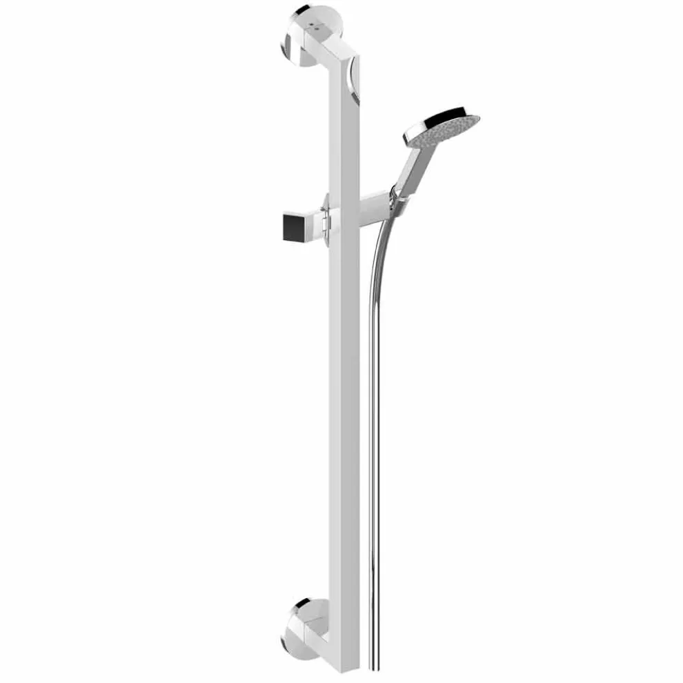 Schiebeschiene für Dusche mit Handbrause aus verchromtem Messing mit feinem Design - Girino