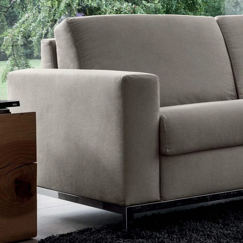 Schlafsofa mit Halbinsel aus Metall und Polyurethan Made in Italy - Folle