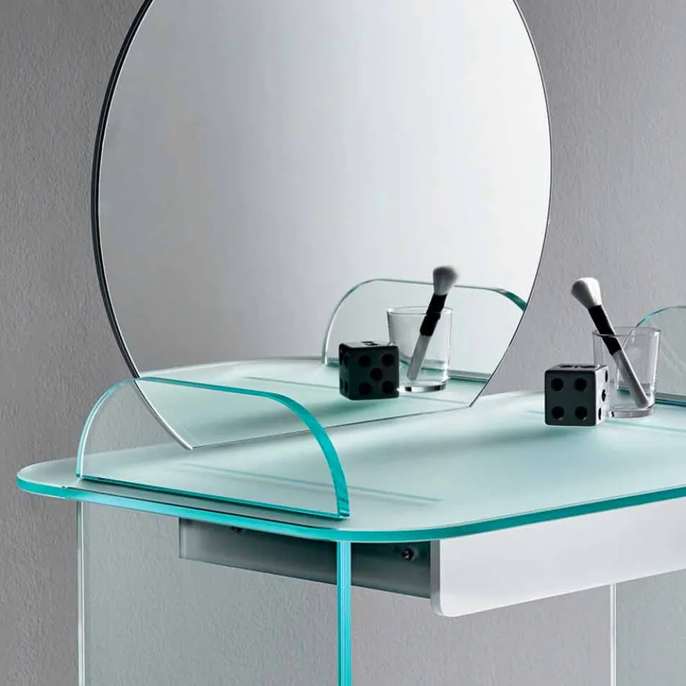 Schminktisch mit Spiegel und Glasschublade 3 Ausführungen - Salvie