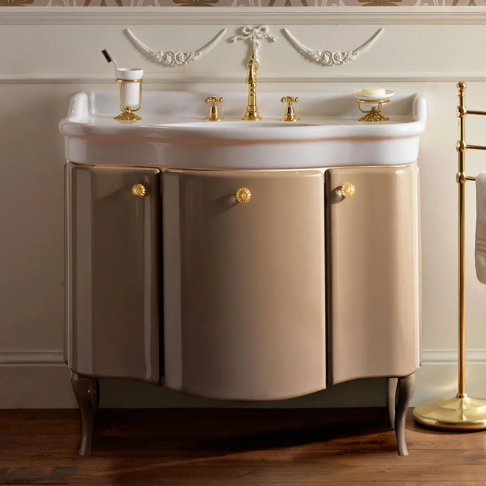 Schrank mit zwei Türen und glänzend lackiertem Korb, hergestellt in Italien – Candy