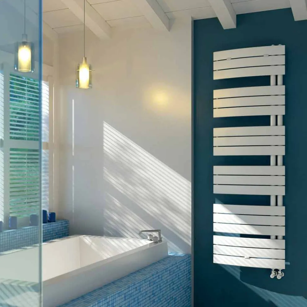 Scirocco H Handtuchwärmer elektrisch aus weißem Stahl Sail Scirocco H