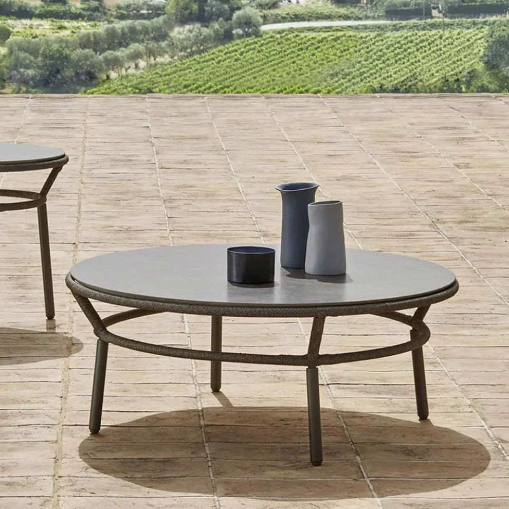 Niedrige Tischplatte HPL oder Keramik Made in Italy - Emmacross von Varaschin