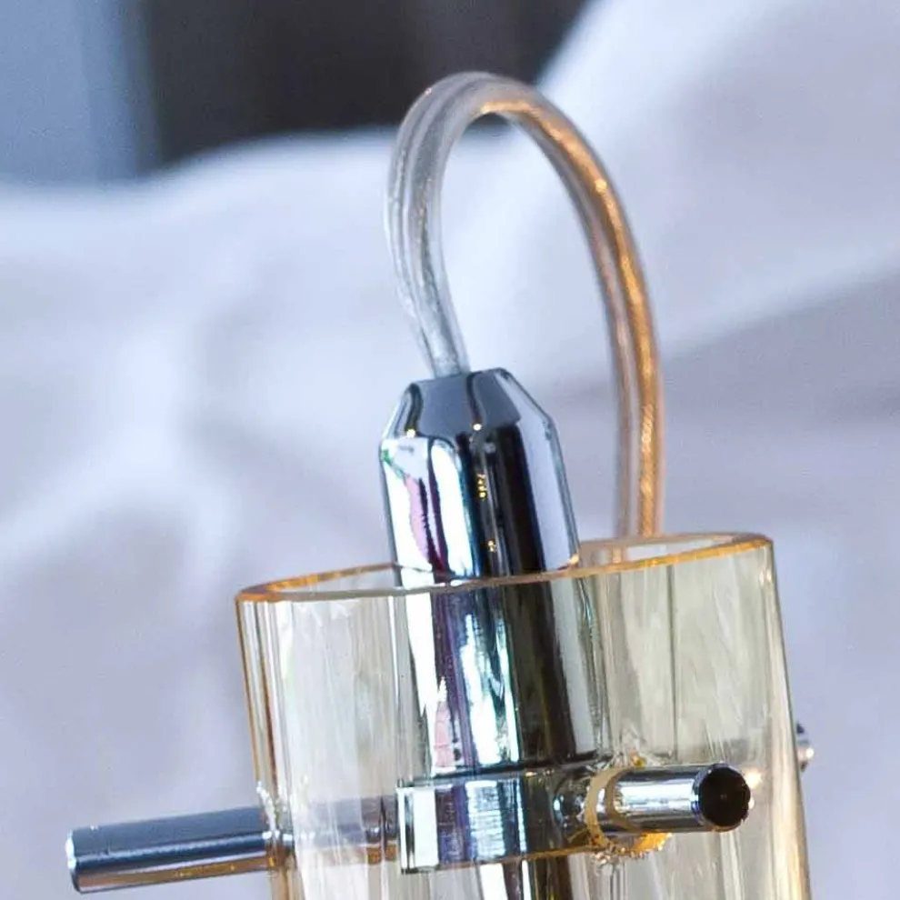 Selene Bossa Nova Tischlampe Ø15H21cm geblasenes Glas, Bernsteinfarben