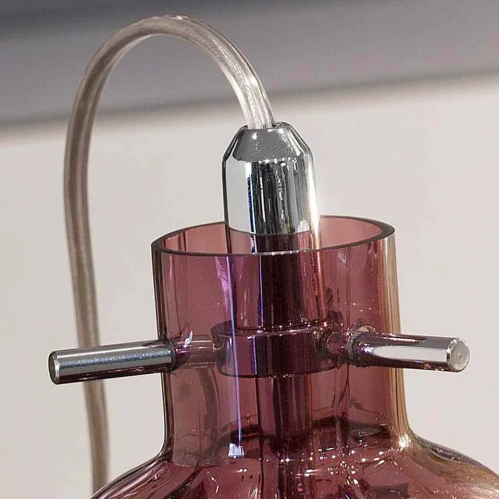 Selene Bossa Nova Tischlampe Ø11 H16cm,  geblasenes Glas, Amethyst