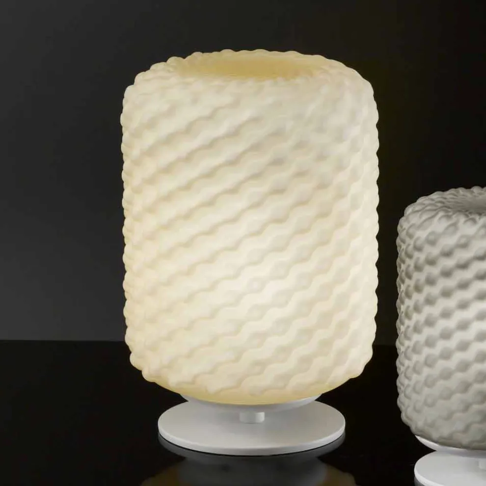 Selene Domini Tischlampe Ø21 H30cm, geblasenes Glas, made in Italy