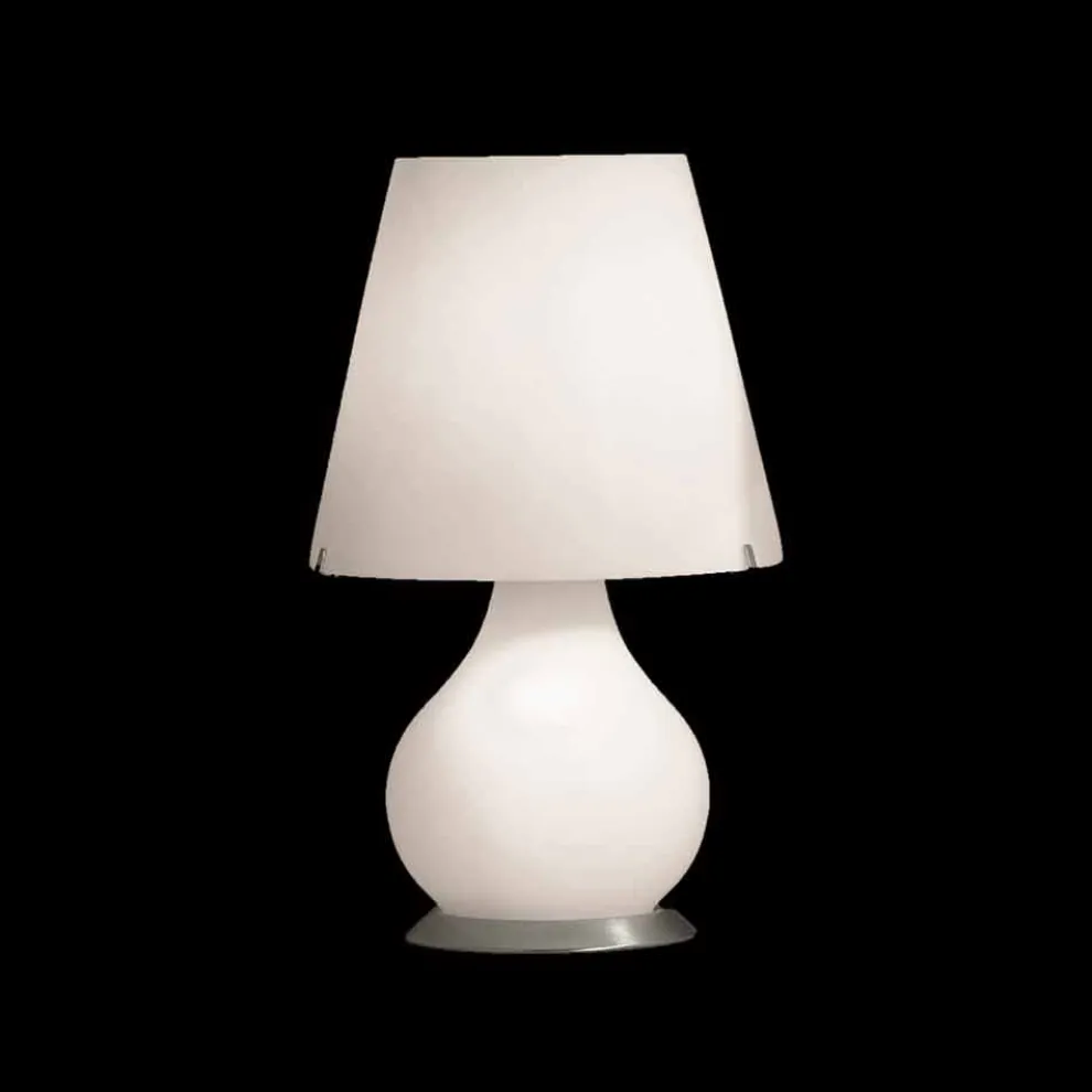 Selene Forever Lämpchen Ø24 H41cm geblasenes weißes Glas made in Italy