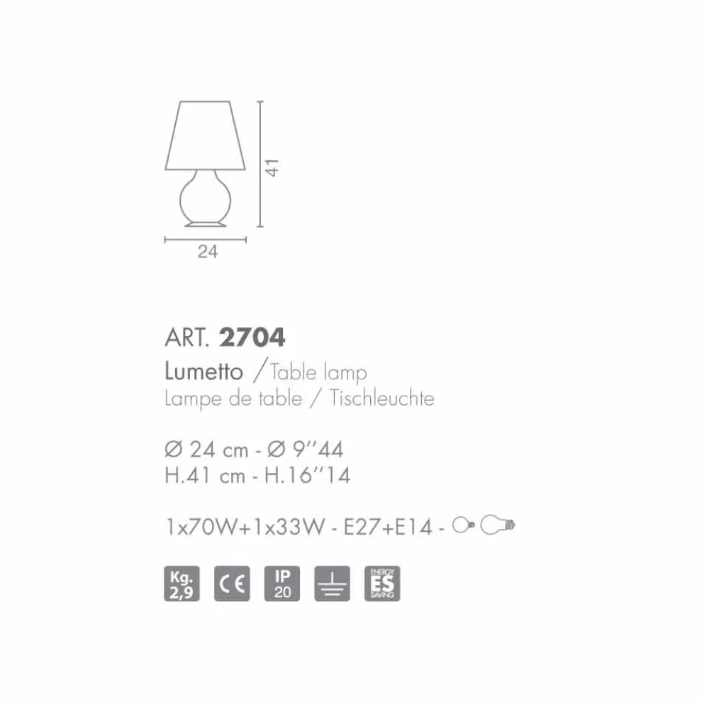 Selene Forever Lämpchen Ø24 H41cm geblasenes weißes Glas made in Italy