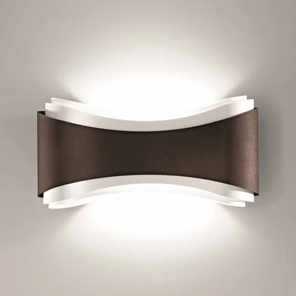 Selene Ionica Wandleucht aus Stahl und Glas, 40x12H20cm,made in Italy