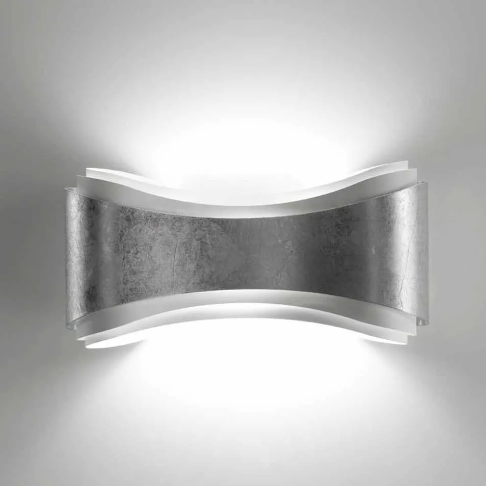 Selene Ionica Wandleucht aus Stahl und Glas, 40x12H20cm,made in Italy