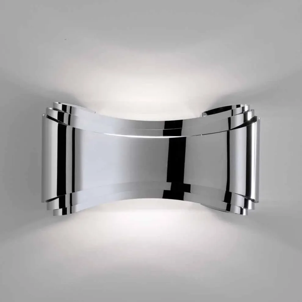 Selene Ionica Wandleucht aus Glas und Stahl, 30x10H16cm, made in Italy