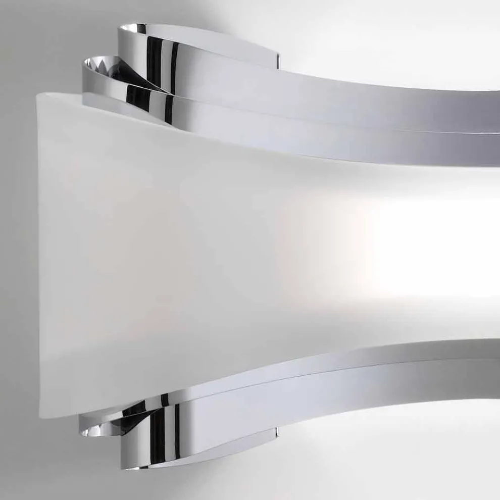 Selene Ionica Wanleuchter aus Stahl und Glas,32x10H16cm, made in Italy