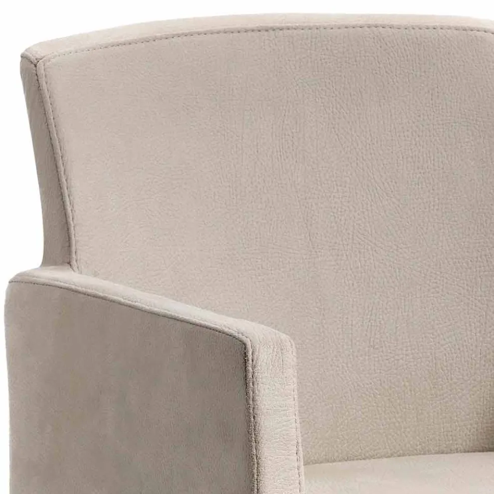 Sessel aus Kunstleder und Holz, modernes Design, Omega made in Italy