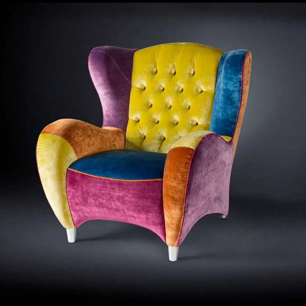 Sessel aus Samt mit Capitonnè  Dekor Schinke