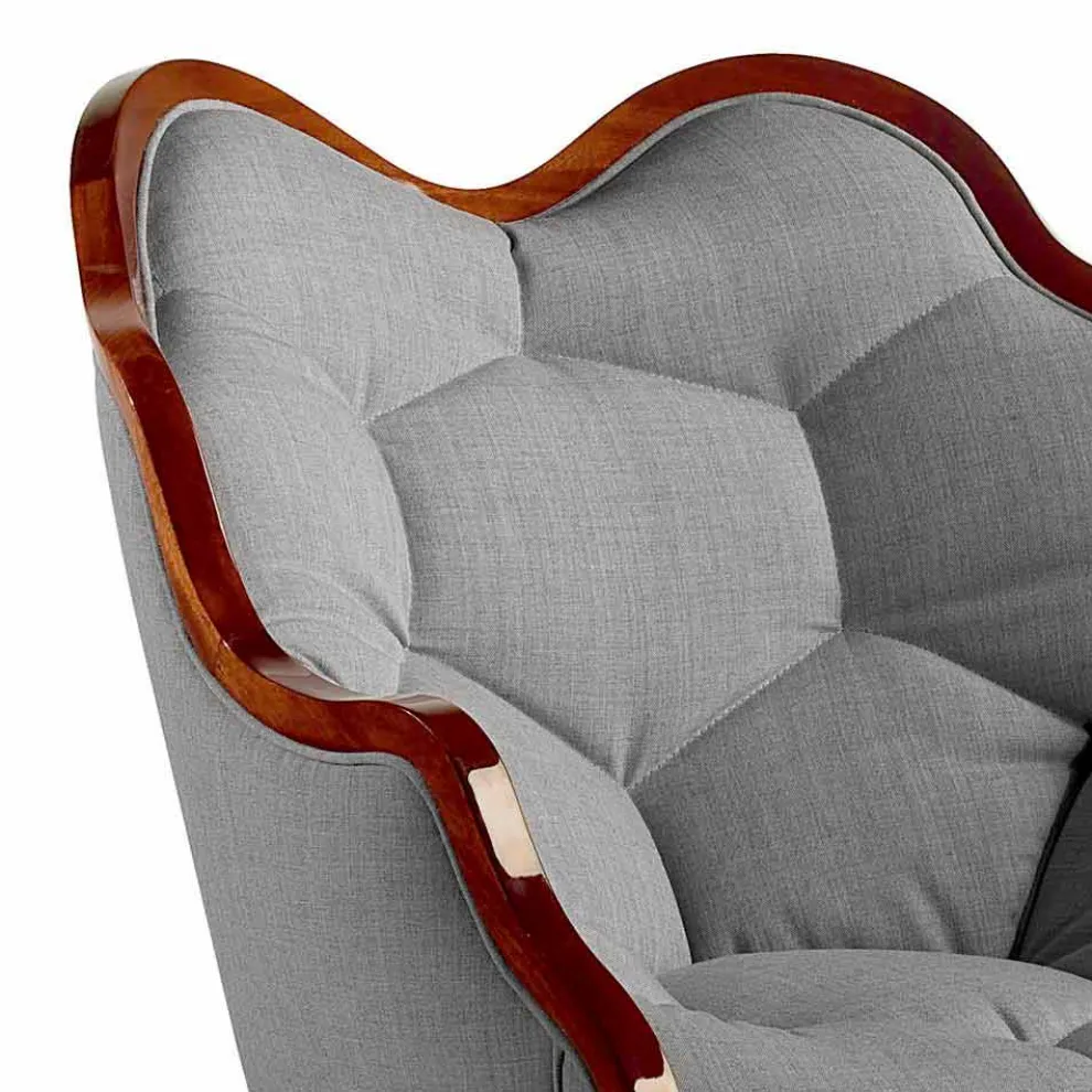 Sessel aus Stoff und Massivholz, Design, made in Italy, Begga