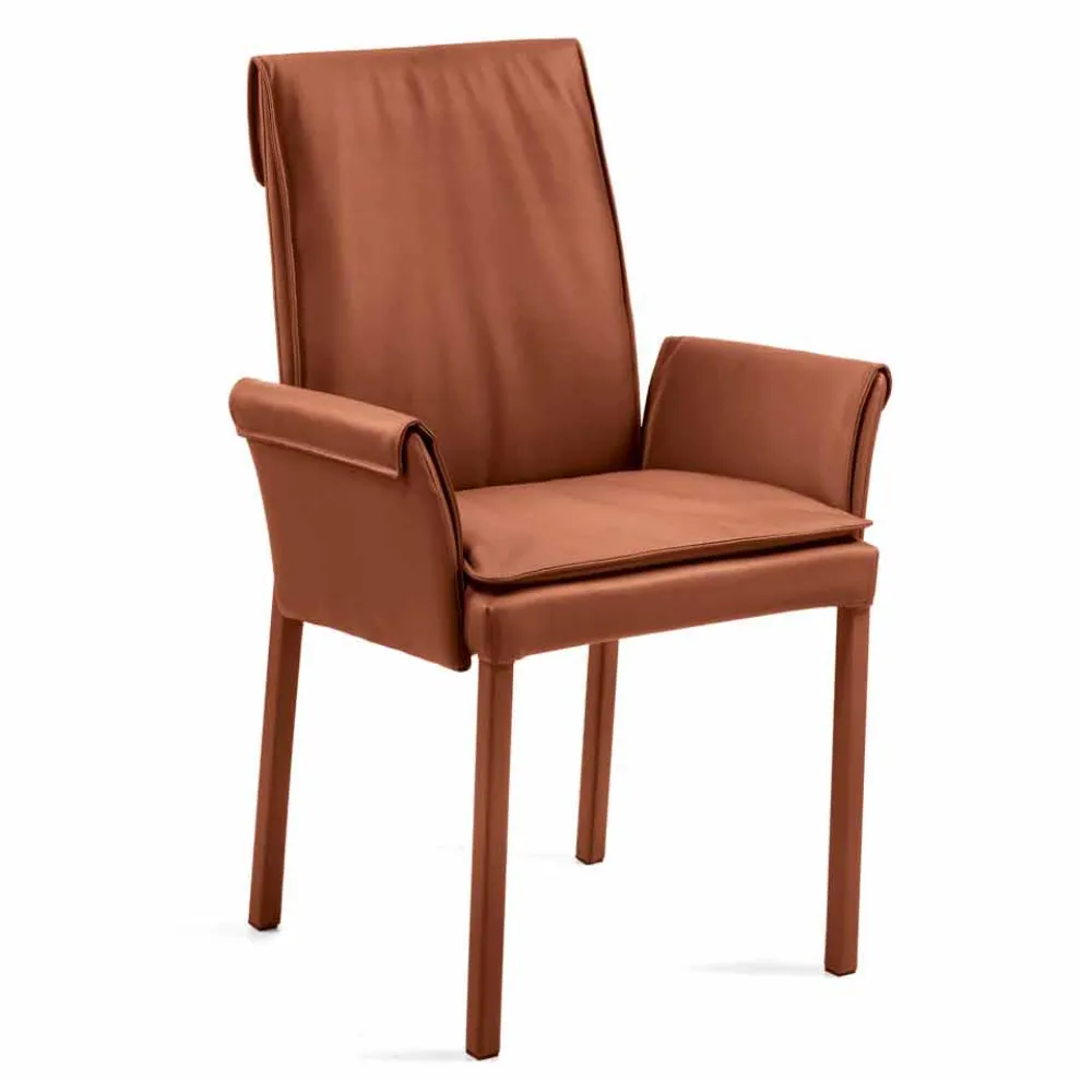 Sessel made in Italy auf lederbeschichtetem Niles, modernes Design