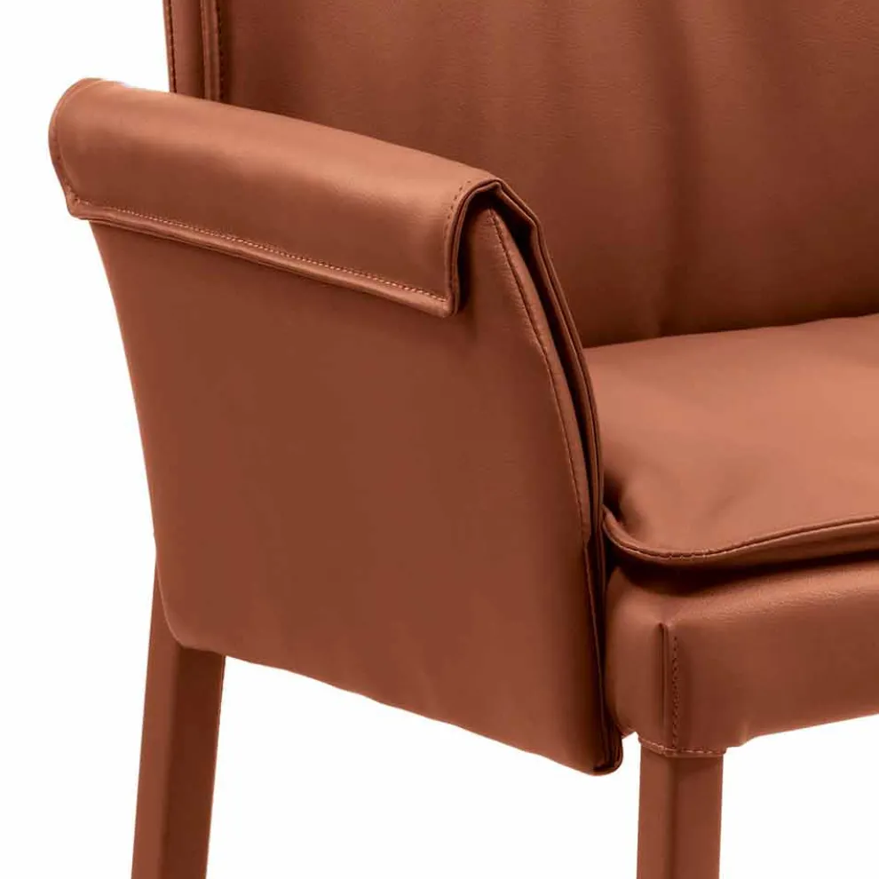 Sessel made in Italy auf lederbeschichtetem Niles, modernes Design