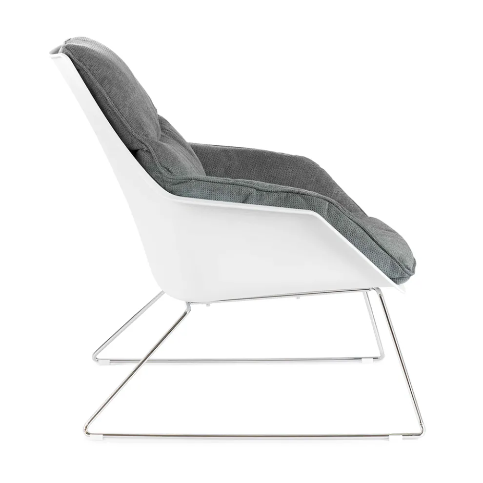 Sessel mit Metallgestell, Polypropylenstruktur und Stoffkissen - Tablet