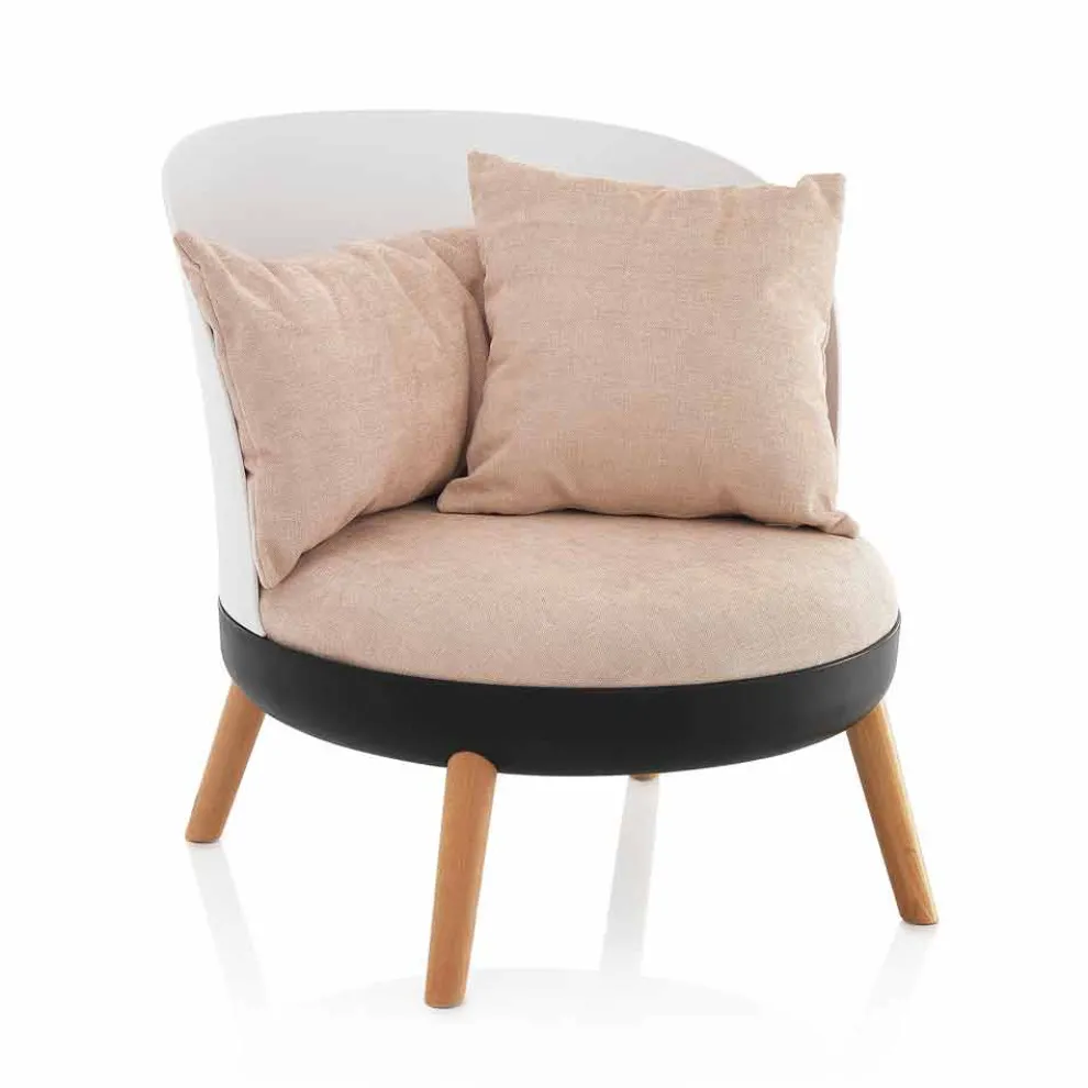 Sessel mit Mikrofasersamt-Effekt und Metallfüßen gepolstert - Cinella