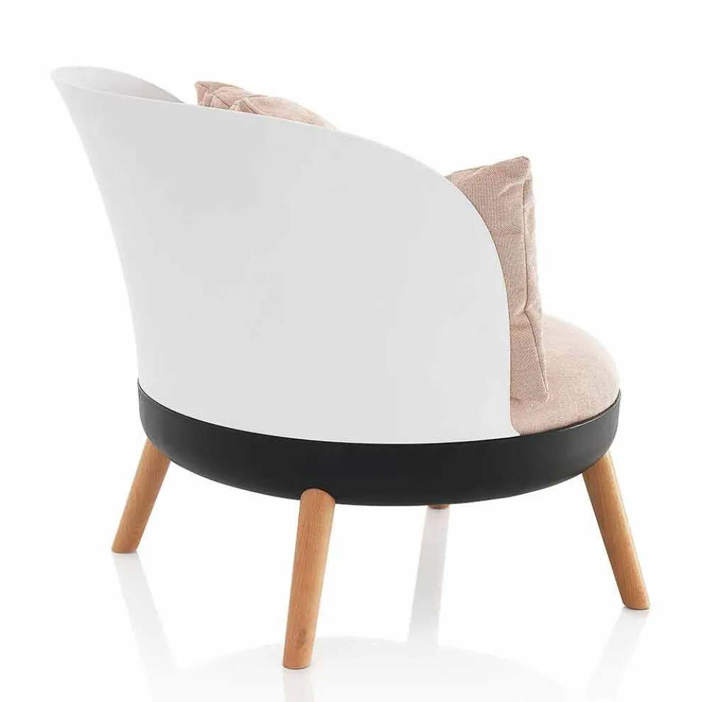 Sessel mit Mikrofasersamt-Effekt und Metallfüßen gepolstert - Cinella