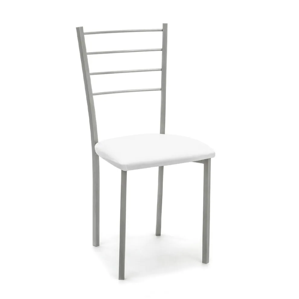 Set aus 4 Stühlen mit grau lackierter Metallstruktur – Galletto