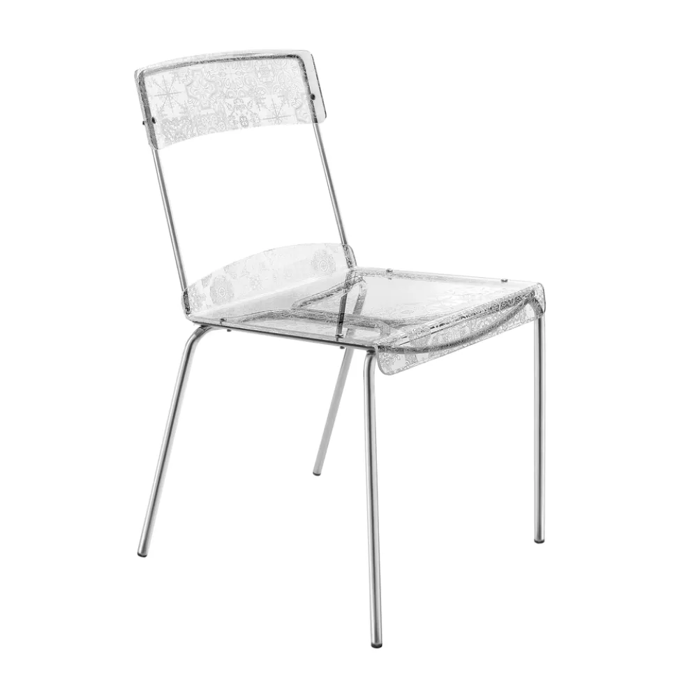 Set mit 2 stapelbaren Plexiglasstühlen, hergestellt in Italien – Nala