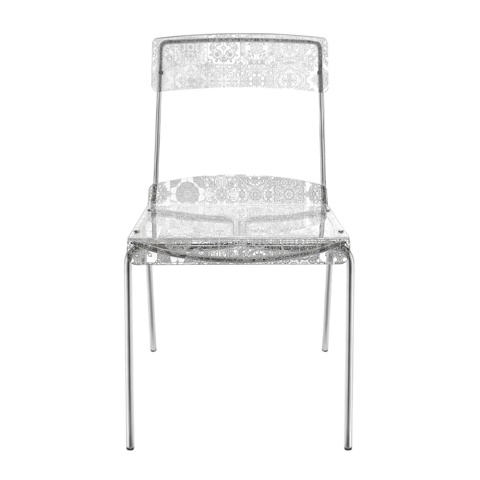 Set mit 2 stapelbaren Plexiglasstühlen, hergestellt in Italien – Nala