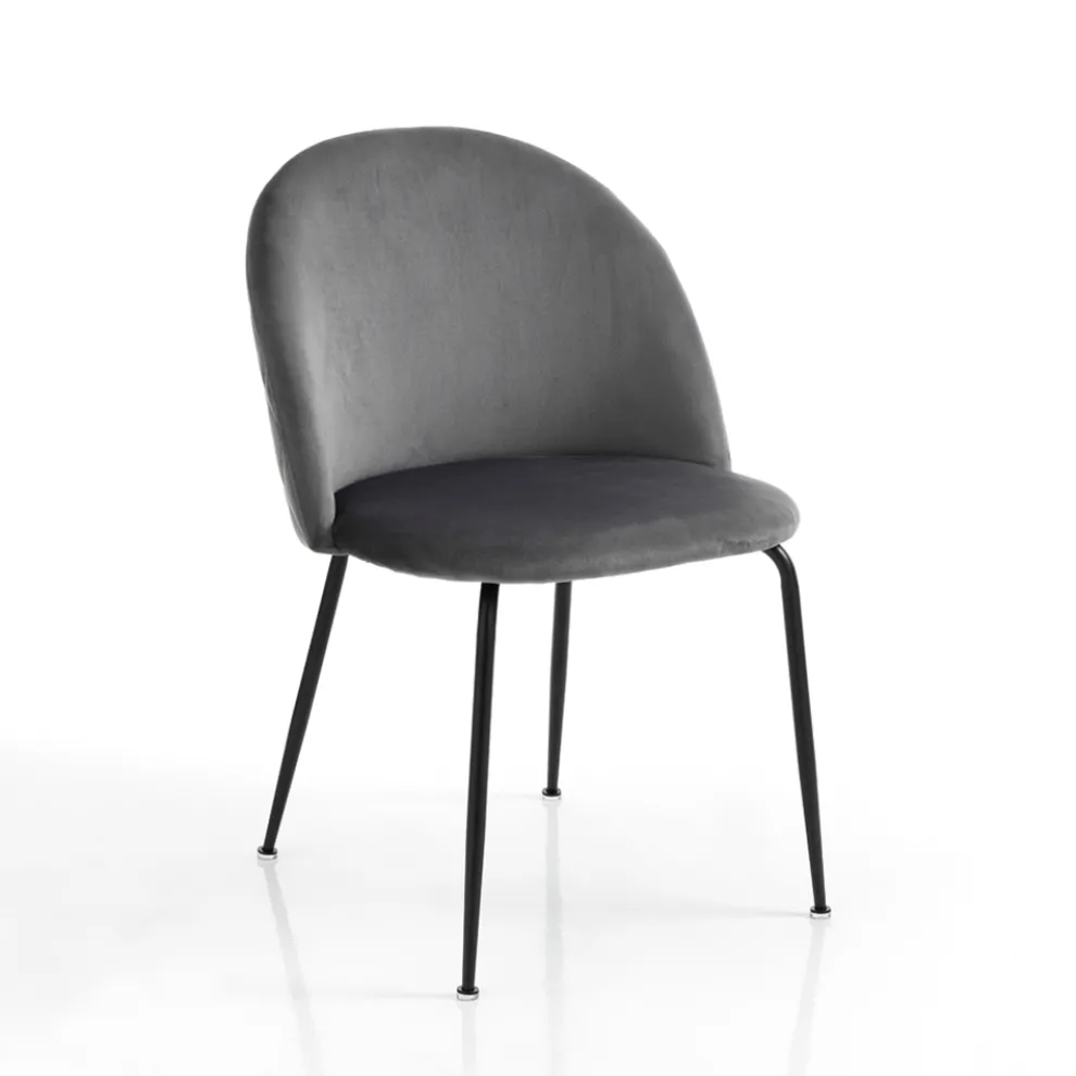 Set mit 4 Stühlen aus Mikrofaserstoff mit Samteffekt – Terbio