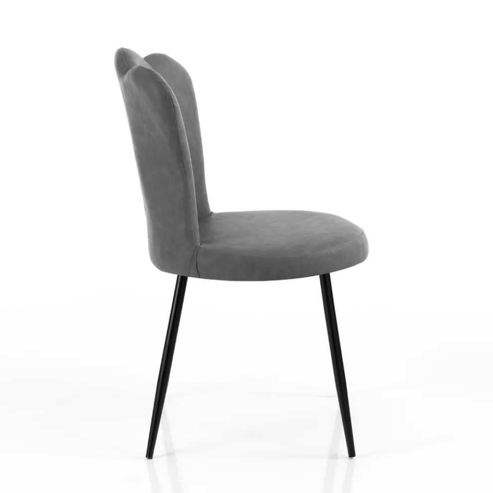 Set mit 4 Stühlen aus Kunstleder in Antikoptik – Bernstein