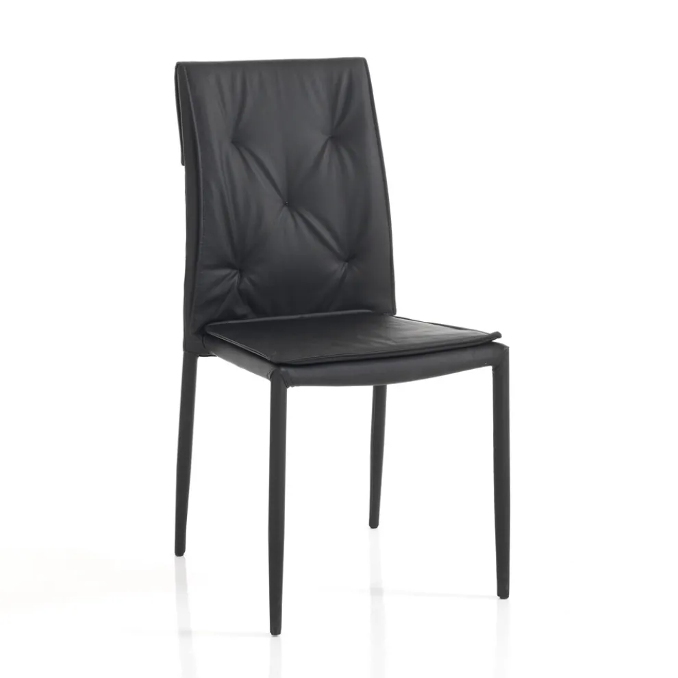 Set mit 4 Stühlen, gepolstert mit Kunstleder in verschiedenen Ausführungen – Uranium