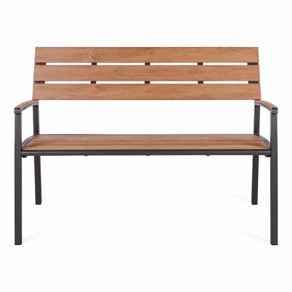 Gartenbank mit Struktur aus anthrazitfarbenem Aluminium, Homemotion - Isotta